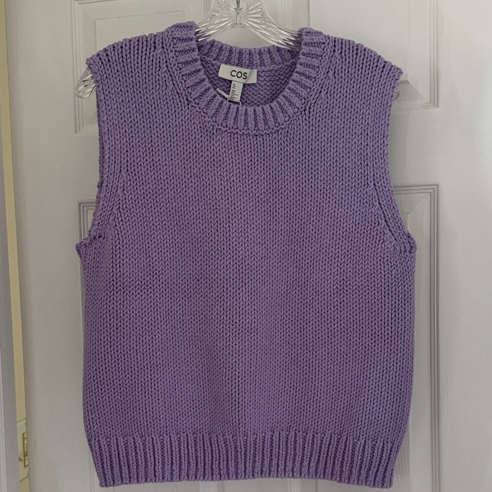 COS Women's Lavender Knit Sweater Vest NWT Sz Large